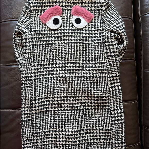 Kids Houndstooth Puffer Jacket with Pink Collar - Picture 8 of 11